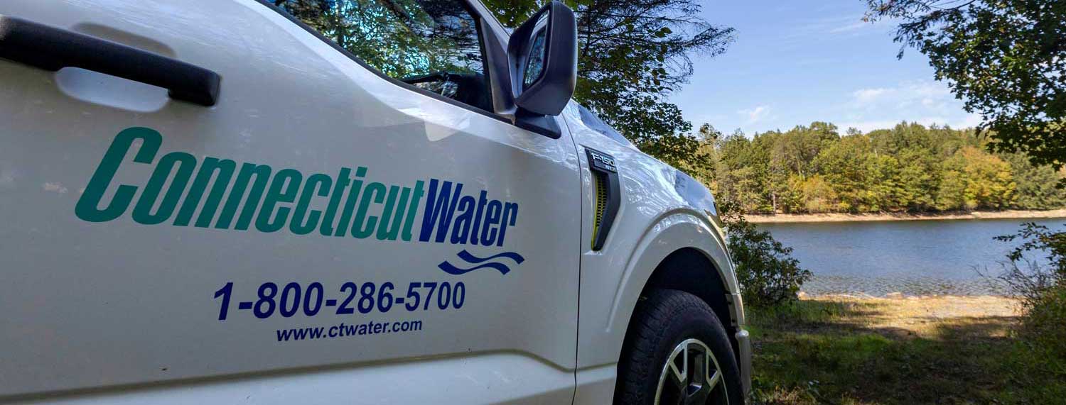 Connecticut Water truck at a reservoir