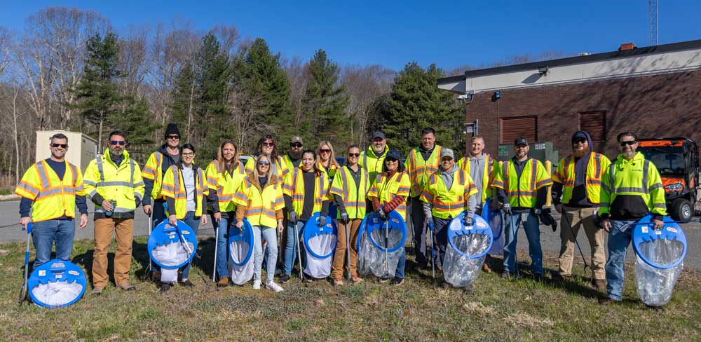 Connecticut Water staff clean up litter on Earth Day.