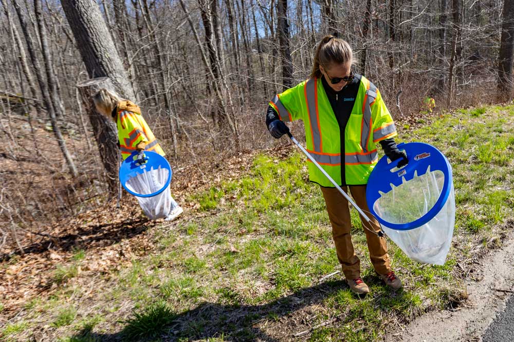 Connecticut Water staff clean up litter on Earth Day.