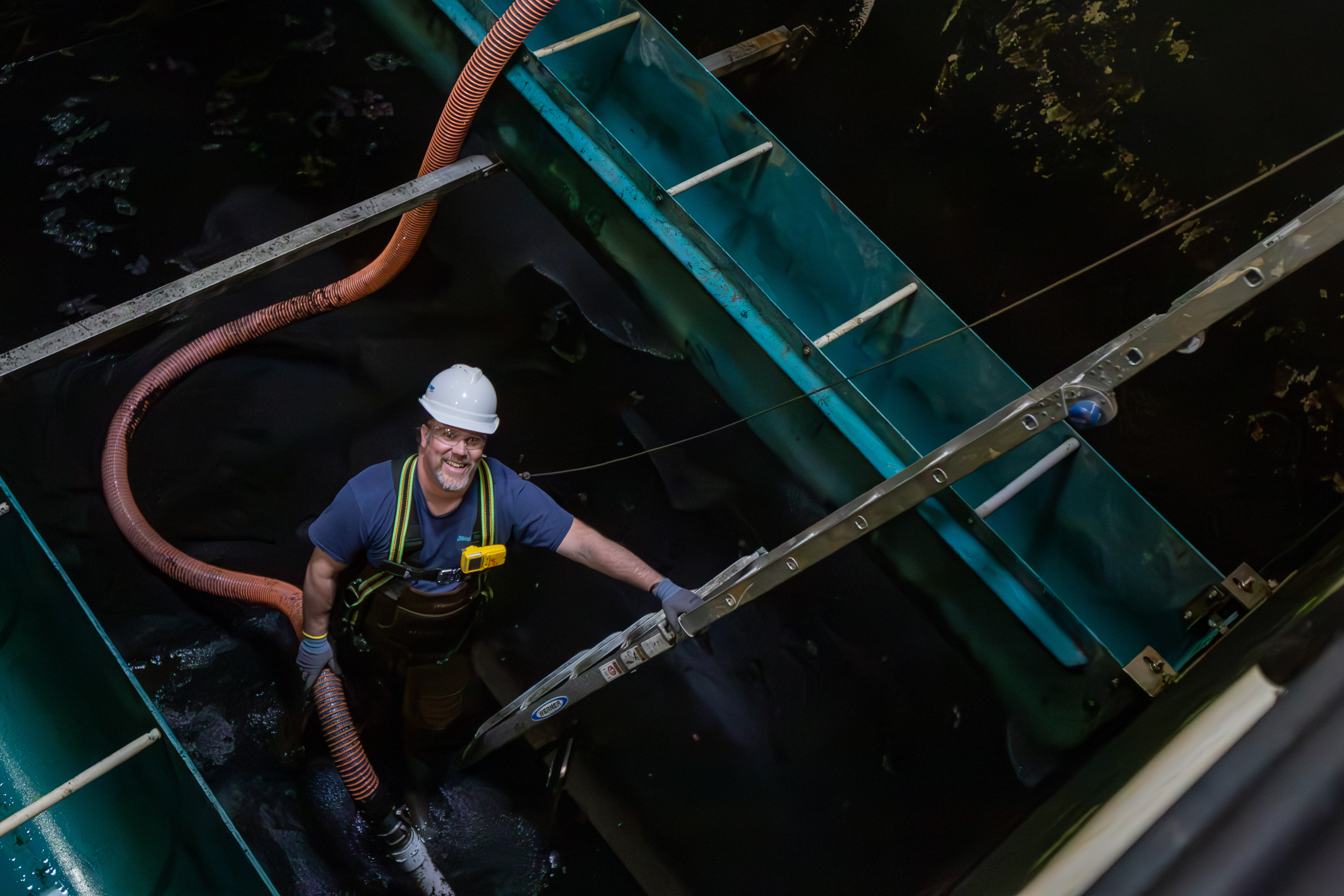 person working in a hole